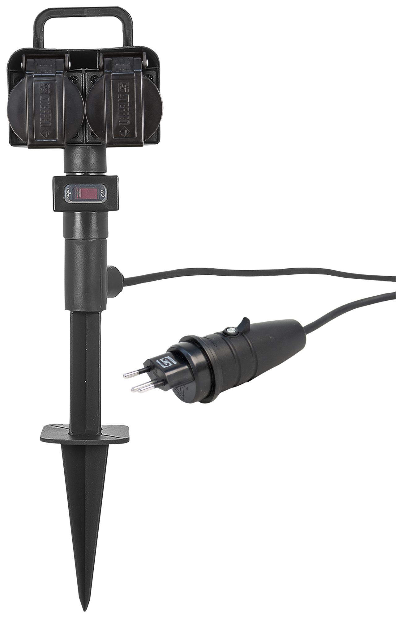 Gartensteckdose Steffen GardenLine Erdspiess 2×T13 Kabel 3m IP44