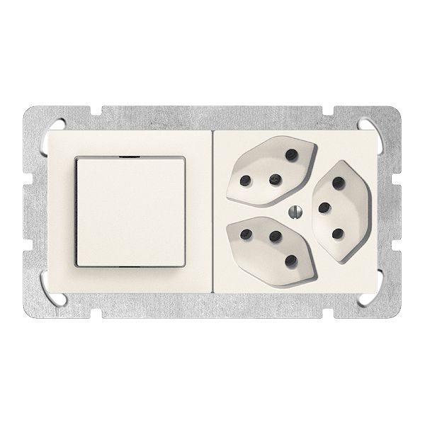 UP-Kombination EDIZIOdue 3/1P+3×T13 weiss, horizontal