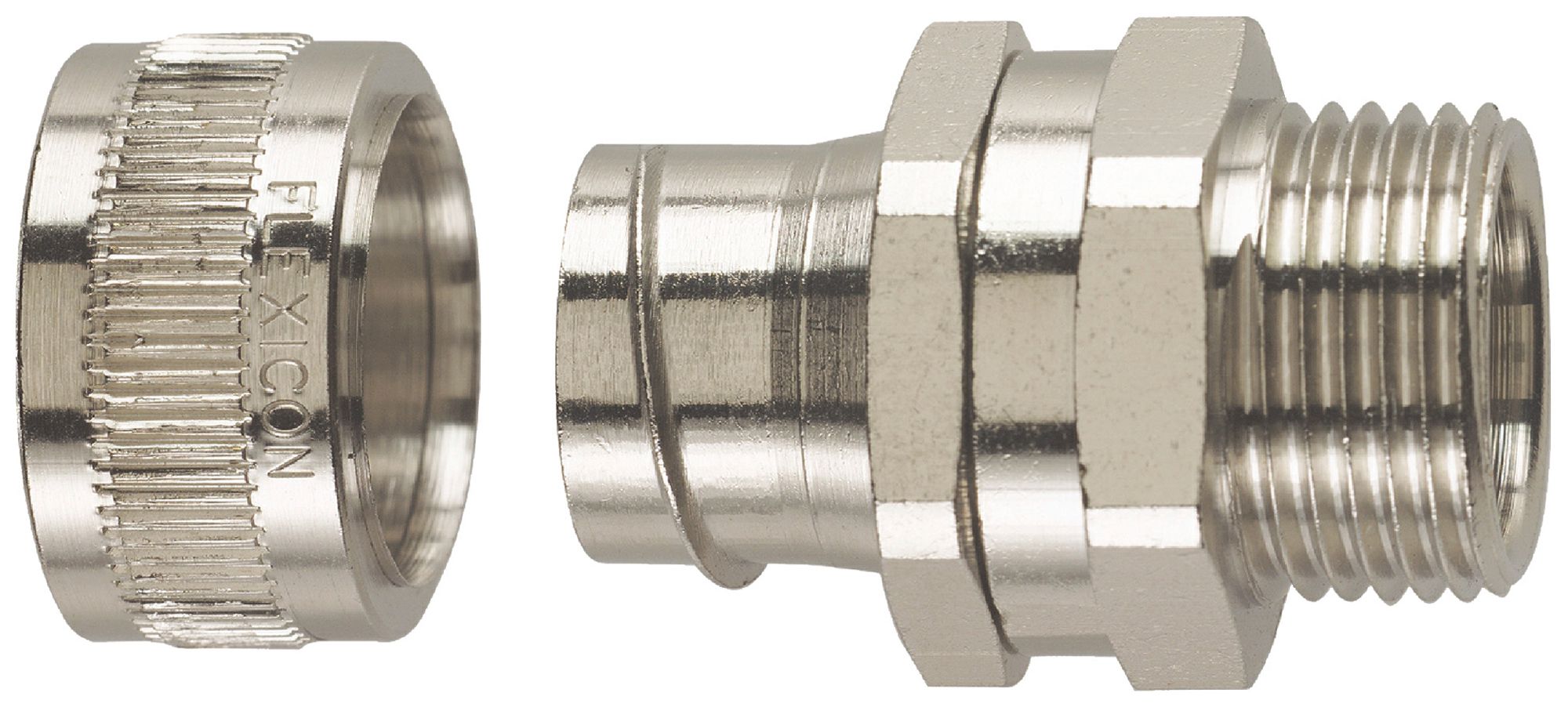 Schlauchverschraubung Plica FU10-M12-S Ø10mm/M12×1.5mm Messing vernickelt IP40