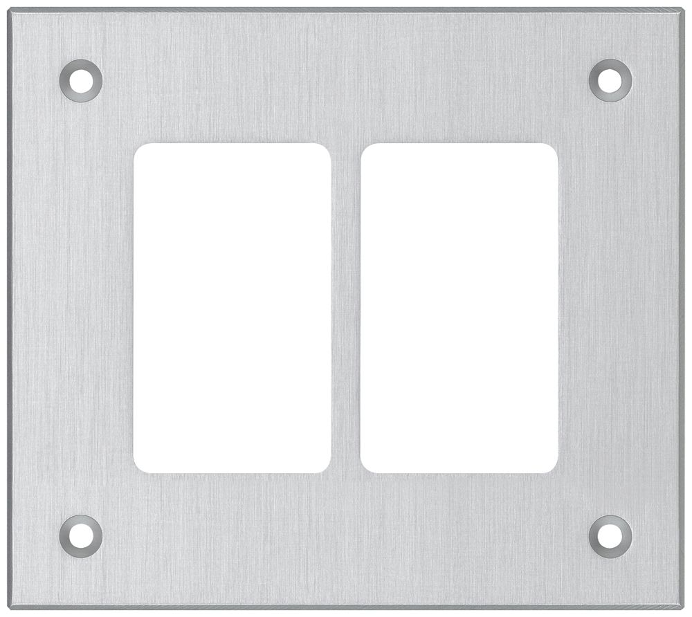 Plaque de montage Hager FLF 3/5 1×2 aluminium anodisé