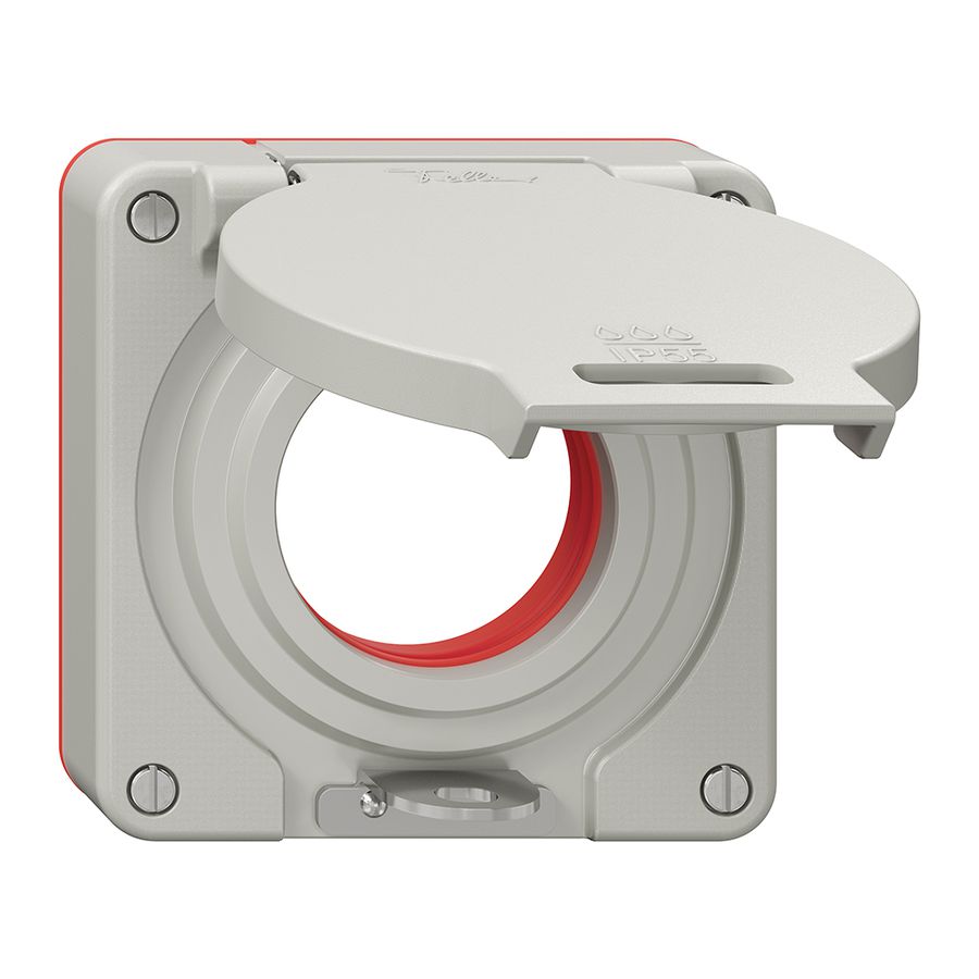 Deckel mit Klappdeckel NEVO Ø42mm abschliessbar IP55 lgu (Dicht.rt)