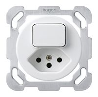 Einsatz zu UP-Kombination I basico 3+Typ 13 weiss mit Befestigungsplatte