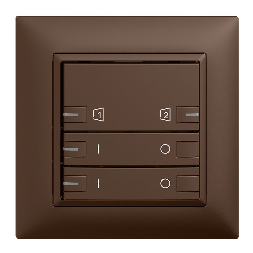 UP-Frontset EDIZIOdue zeptrionAIR ON/OFF 2K S1/S2 mit LED coffee