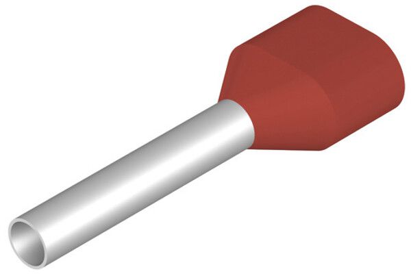 Capocorda doppio Weidmüller H isolato 2×1mm² 12mm rosso DIN sciolto