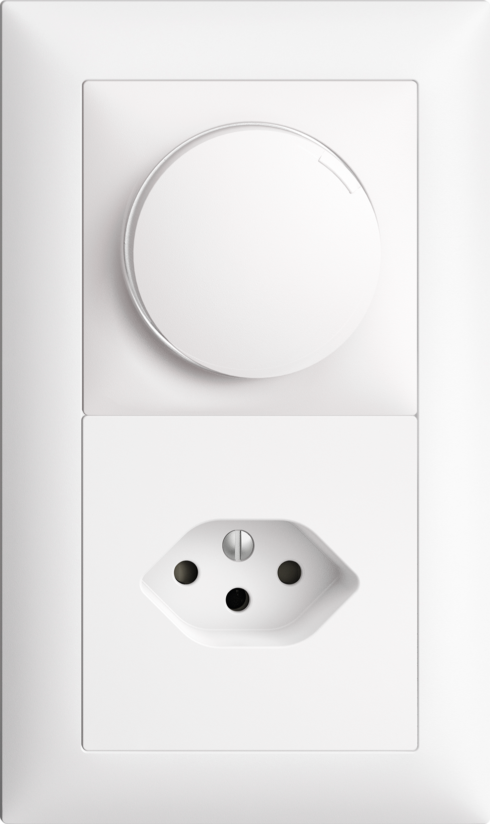 UP-Kombination Edue 2x1, Power-Drehgeber DALI + Steckdose T13 ws