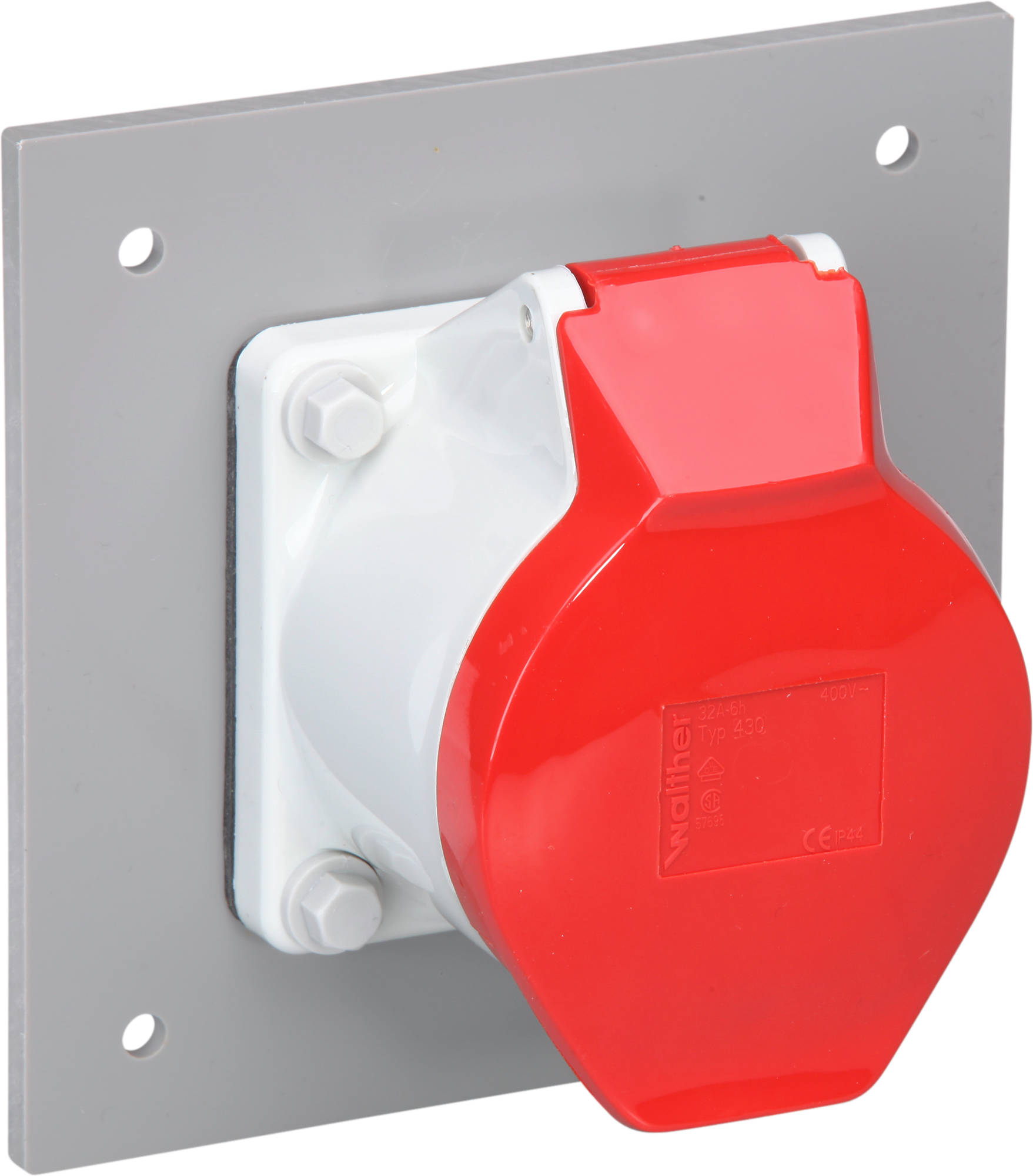 EB-Steckdose CEEtyp 5L 32A 6h gerade, Flansch Gr. III