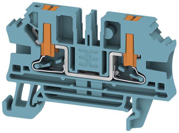 Borne de passage joignable WM AL2C 4 BL 4mm² 32A 1000V PUSH IN 2×1 DIN35 bleu