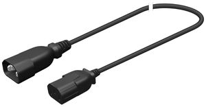 Câble d'appareil fiche C14 prise C13 3×0.75mm² 250VAC/10A noir 2m