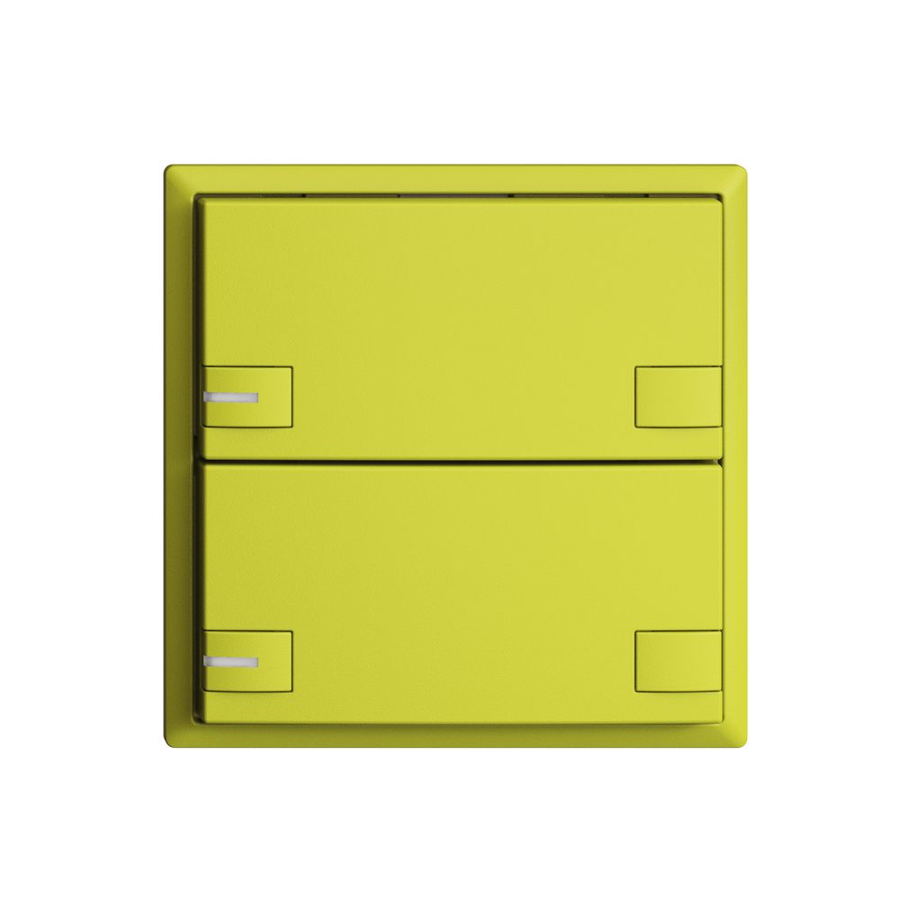 KNX-Taster RGB EDUE, 250mW, m.RGB-LED, 2×Taste, 2×Tastenb., lem