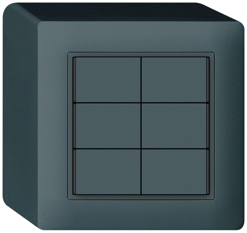 Poussoir KNX AP KAL 6×touches 6×points actionnables LED anthracite