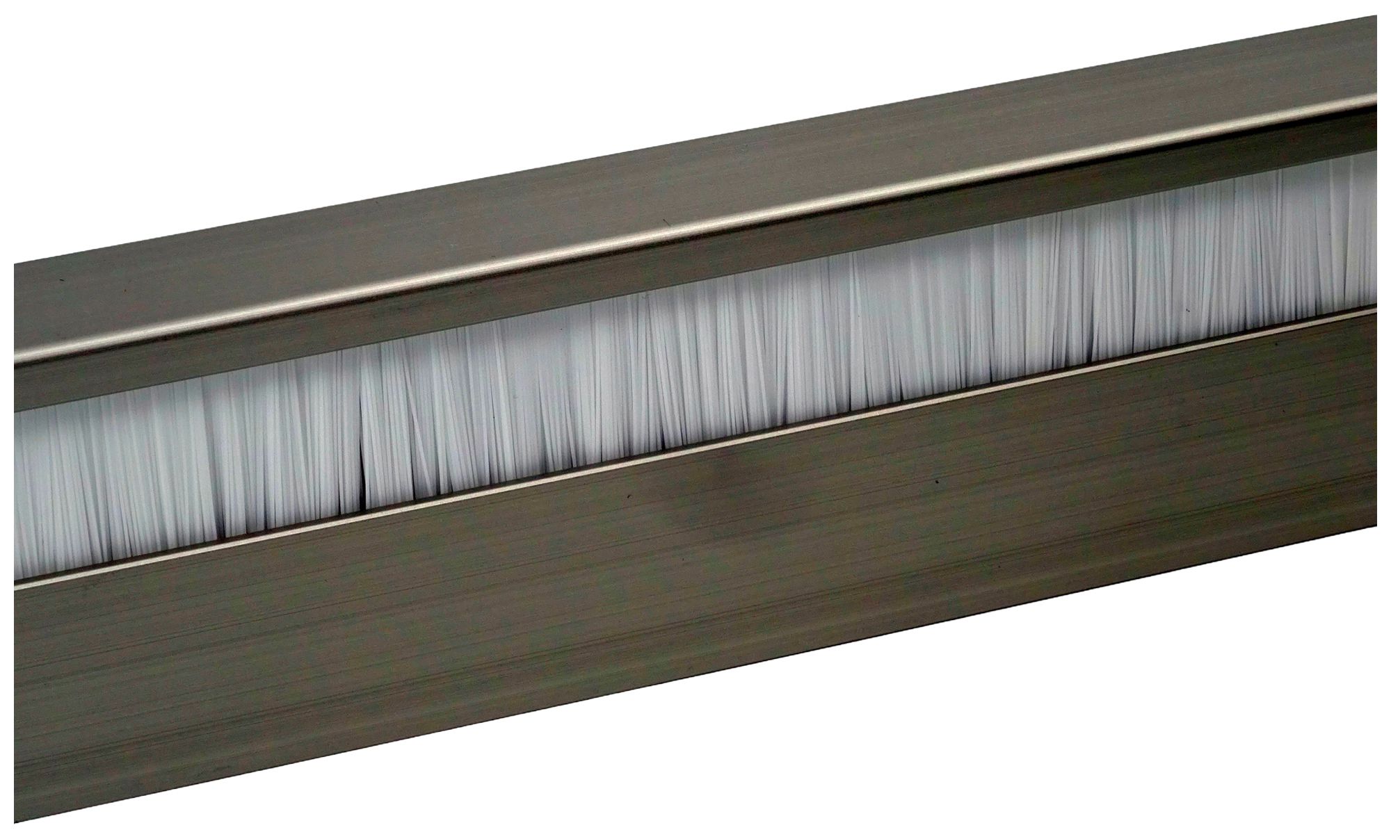 Sockelleistenkanal ELBRO 2400×60×20mm anthrazit Bürste weiss