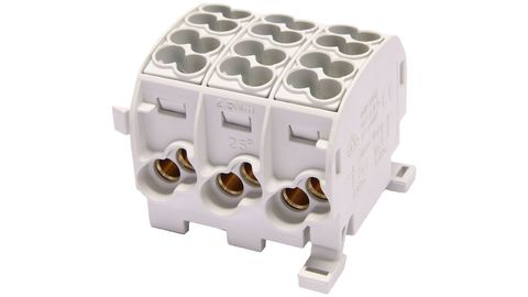 Blocs répartiteurs Bals, 25 mm², pour rail DIN TH35