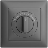 Kit frontal EDIZIOdue Acceso->I<-Spento gris foncé 88×88mm pour contact pivotant