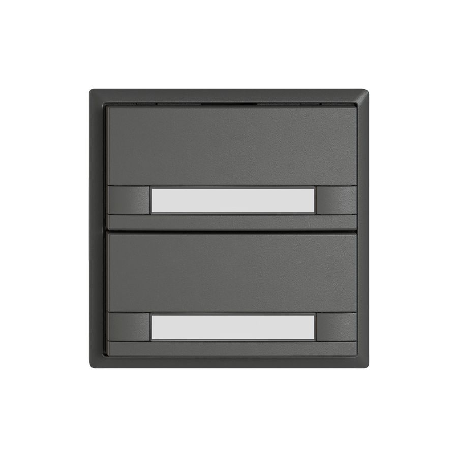 Poussoir universel EDIZIO.liv UNI SNAPFIX® s.LED 2× comm.2T étiqu.grf