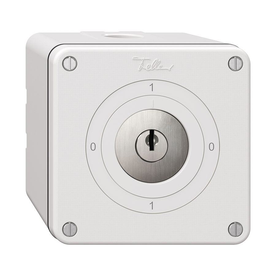 NAPU-Drehschalter NEVO, 0/1L, mit Schloss&2 Schlüsseln, KS, 0-1-0-1, weiss