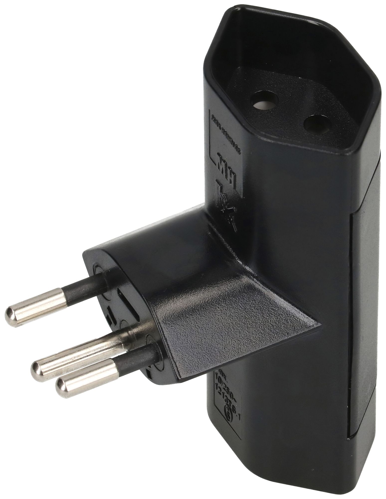 Fiche de dérivation MAX HAURI 2×T13 10A 250V forme en T noir