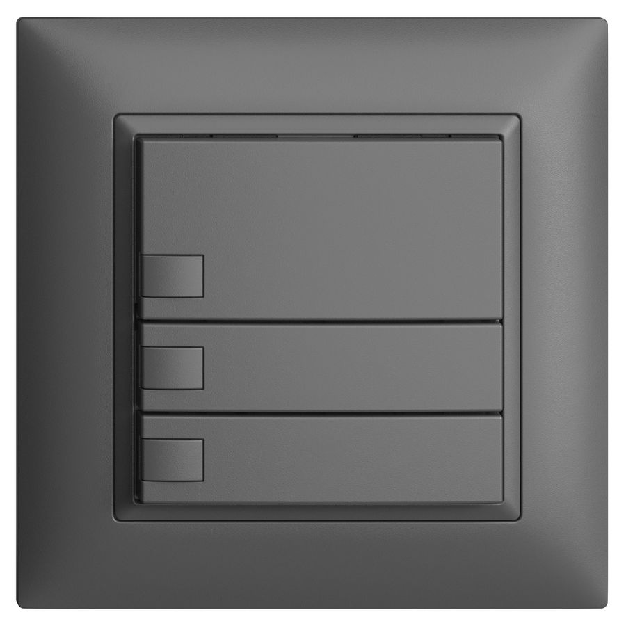 UP-KNX-Taster RGB EDUE FMI, 250mW, o.LED, 3×Taste, 1×Tastenb., dgu