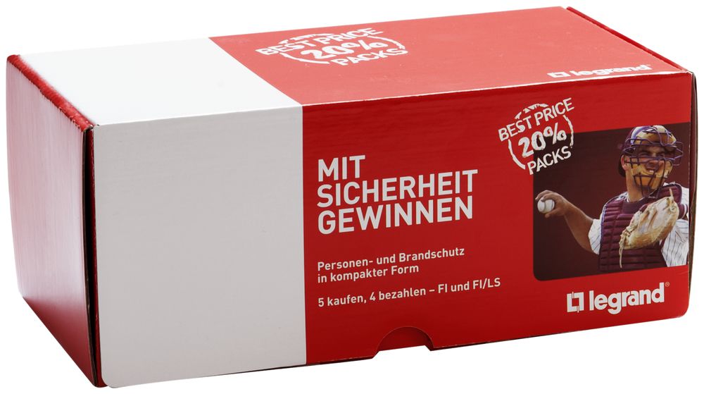 Disjoncteur différentiel Legrand C 4L 20A 6000A 30mA type A, 1 pack=5 pièces