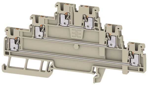 Borne de passage joignable WM A3T 1.5 1.5mm² 15A 500V PUSH IN 2×3 DIN35 beige