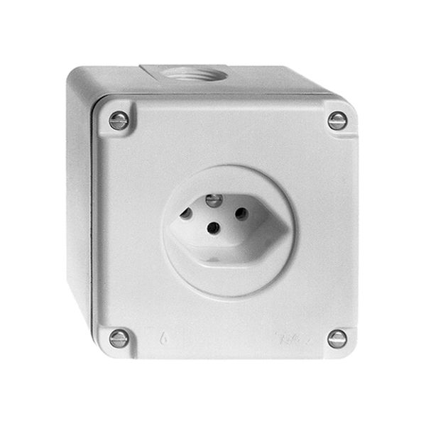 AP-Steckdose feucht T13 weiss FH