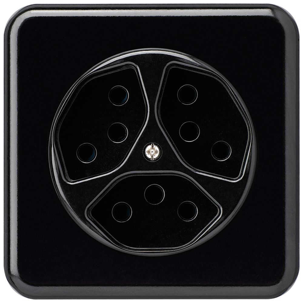 UP-Steckdose basico 3×Typ 13 schwarz mit Kinderschutz