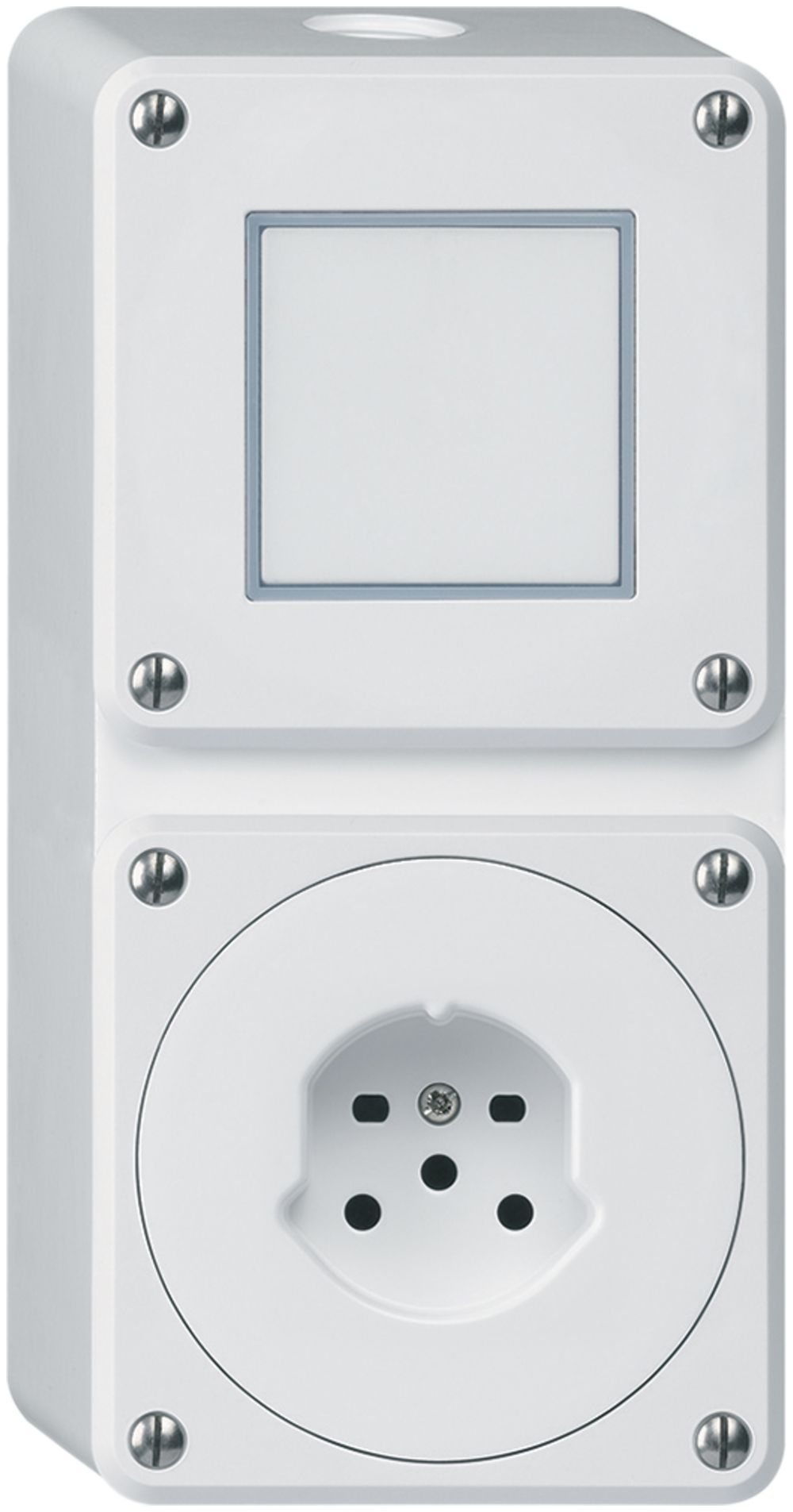 Combi AP 2×1 HA robusto schema 3/tipo 15 con morsetti a innesto bianco