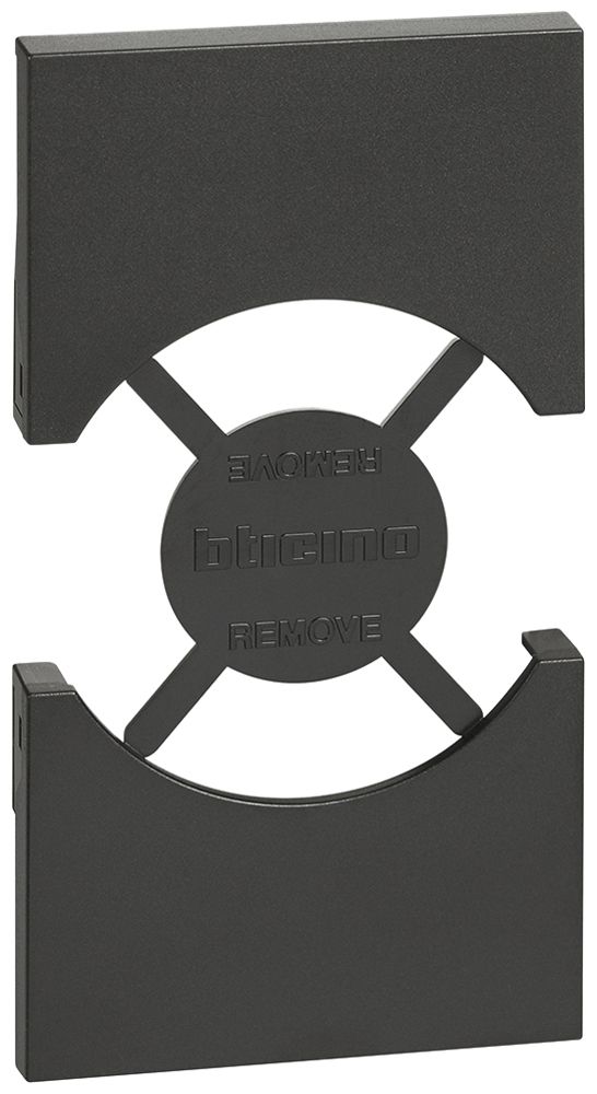 Cache Living Now 2 modules pour prise Schuko/italienne noir