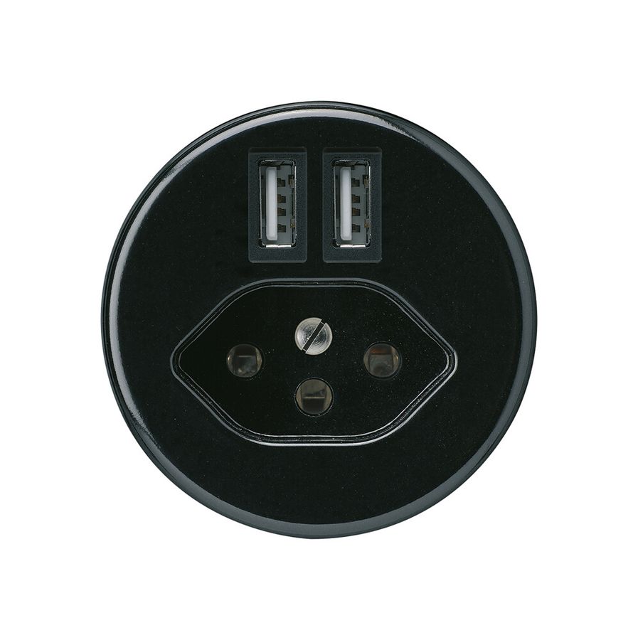 Presa 2×USB & tipo 13 basico A 2400mA nero