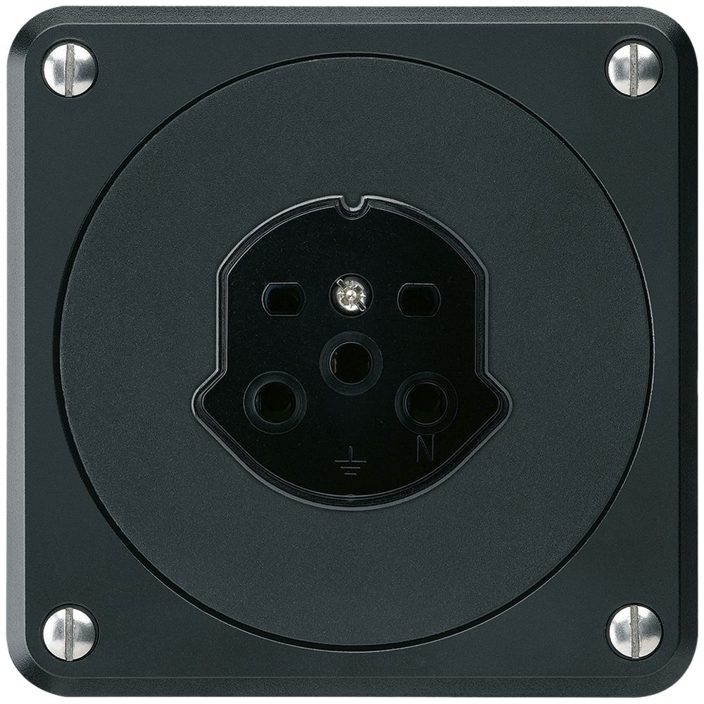 UP-Steckdose HA robusto Typ 15 mit Steckklemmen schwarz