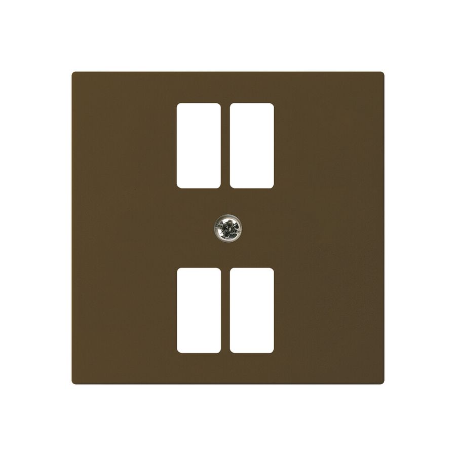 Placca frontale kallysto per presa 4×USB marrone