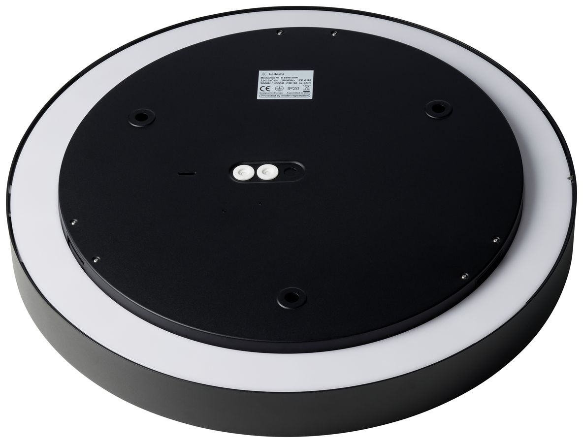 LED-Deckenleuchte EOLED SHIFT6+ 55W 5500lm 3000…4000K DALI Ø600×79mm schwarz