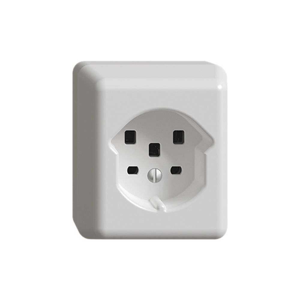 AP-Steckdose FH T25 16A weiss, mit Steckklemmen