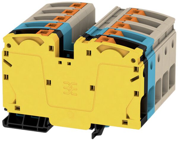 Morsetto passante Weidmüller A2C PUSH IN 10×35mm² TS35 beige/blu/ne-gi