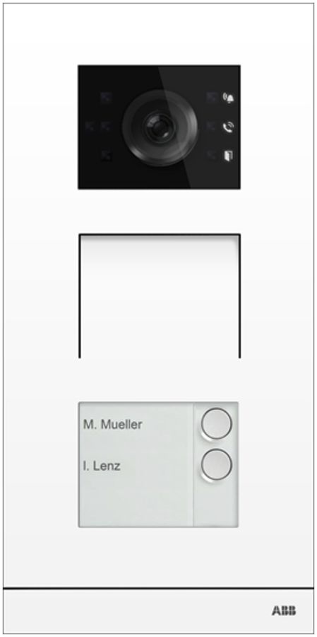 Video-Aussenstation ABB-Welcome IP, 2 Tasten, Induktion, 1/3, weiss