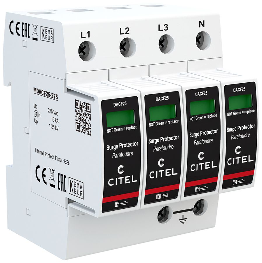 Überspannungsableiter Arthur Flury DACF25-40-275, Typ 2, 4-polig