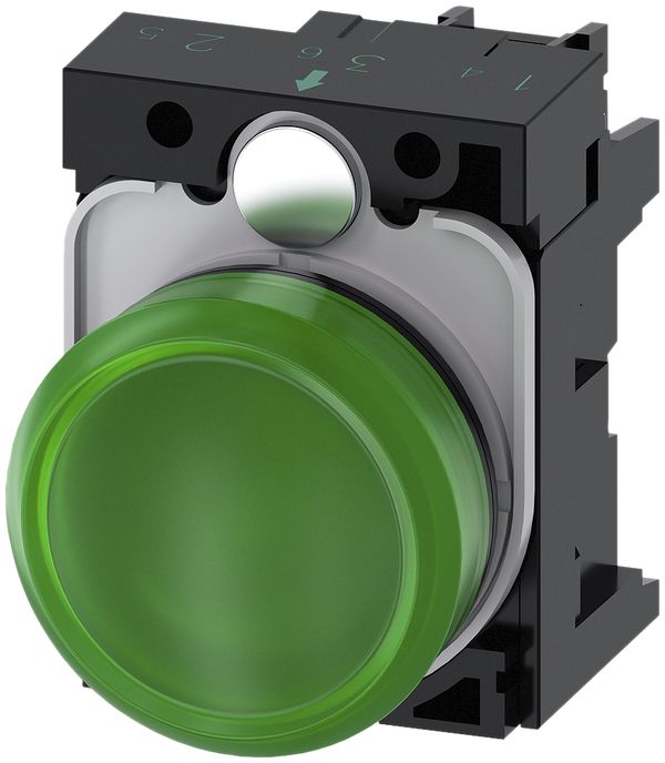 Leuchtmelder Siemens SIRIUS ACT m.Halter+LED 24VUC grün Kunststoff