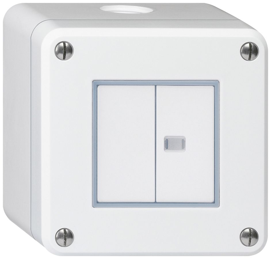 AP-Drucktaster robusto IP55 2×1P weiss 1×beleuchtet