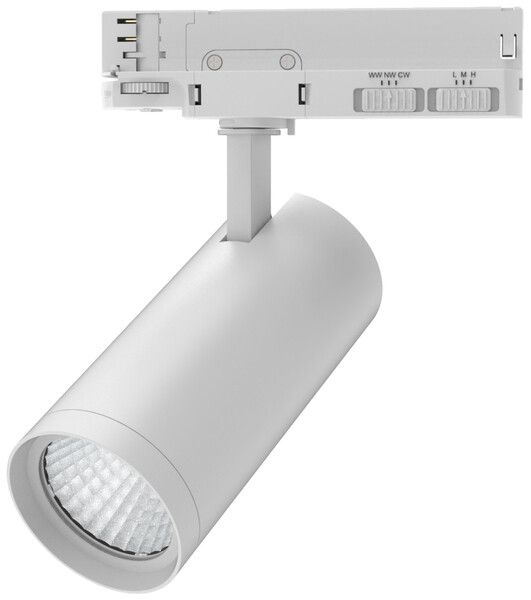 Spot LED DOTLUX SLIMtrack 30W 2577…3807lm 3000…4000K VAR AD3PH Ø75×171mm blanc