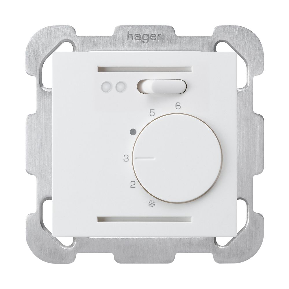 UP-Raumthermostat kallysto weiss für Fussbodenheizung mit Befestigungsplatte