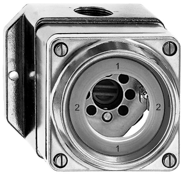 Interruttore rot. AP umid.3/2P Al natura per serrat. senza cilind