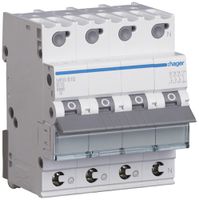 Leitungsschutzschalter Hager MCB quickconnect 4P 415V Typ B 10A Icn 6kA 4TE