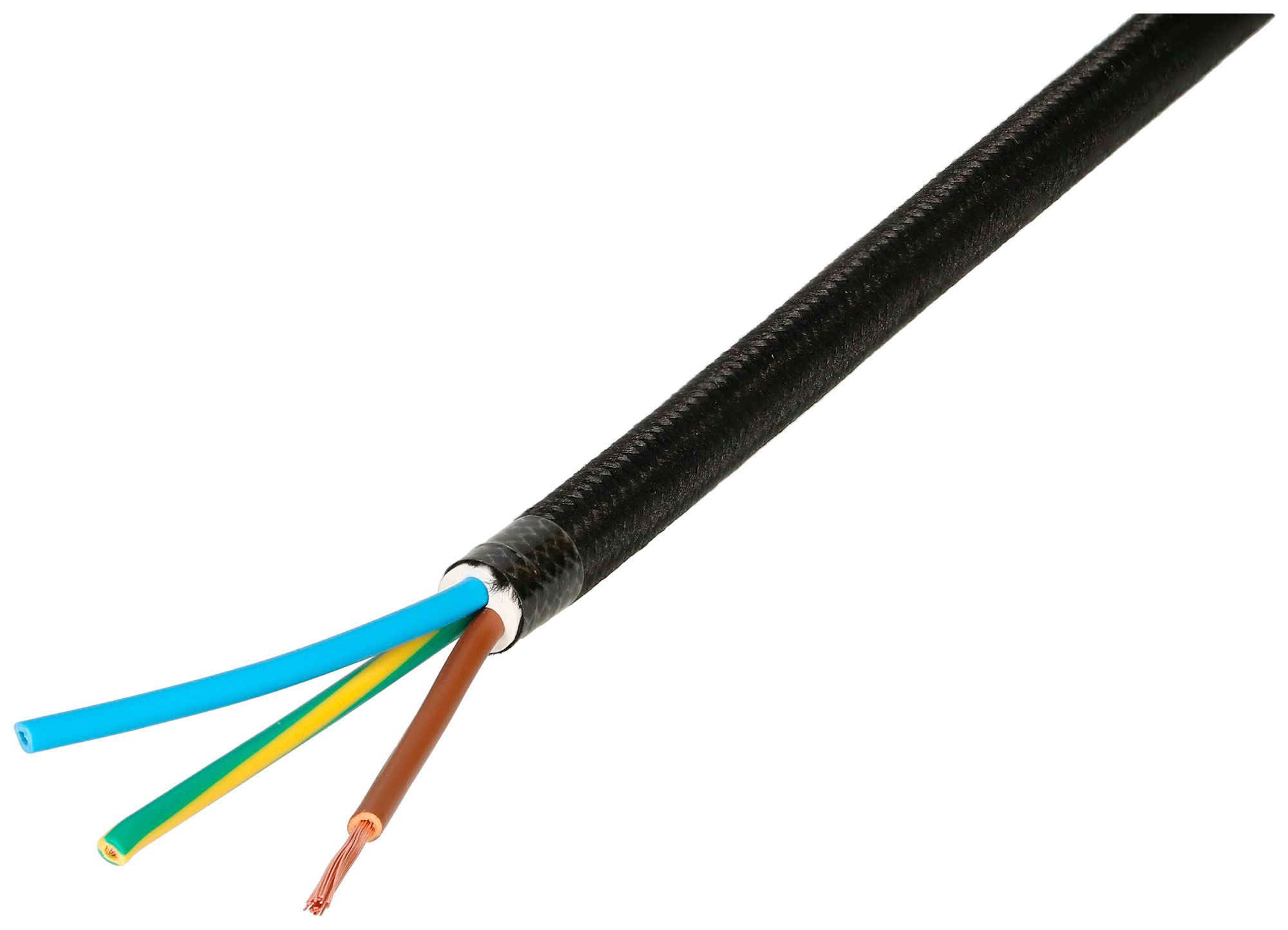 Textilkabel 3×1mm² LNPE schwarz