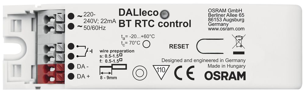 EB-Lichtsteuerung DALIeco BT RTC control, 108×30×21mm