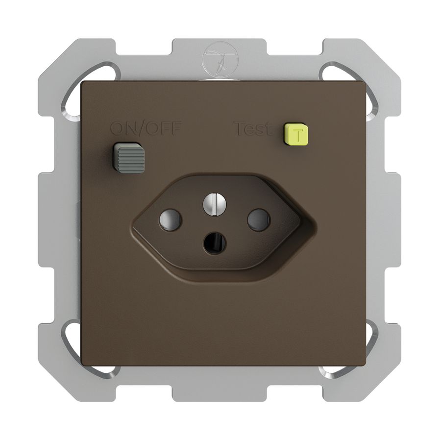 UP-Steckdose EDIZIOdue T13 FI 30mA FM, shutter, coffee