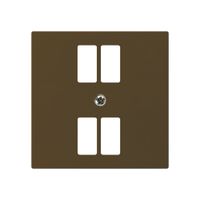 Placca frontale kallysto per presa 4×USB marrone