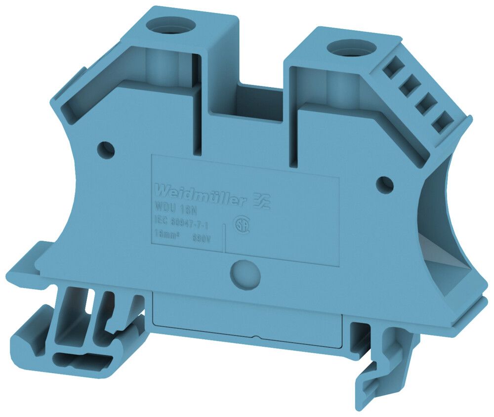 Morsetto di passaggio componibile 1.5…16mm² 76A 690V TH35/G32 blu