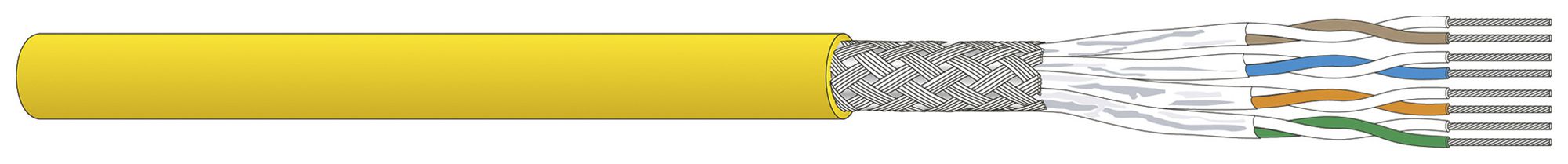 Datenkabel Dätwyler CU 7702 4P S/FTP Kat.7 AWG26 FRNC/LSZH Dca gelb
