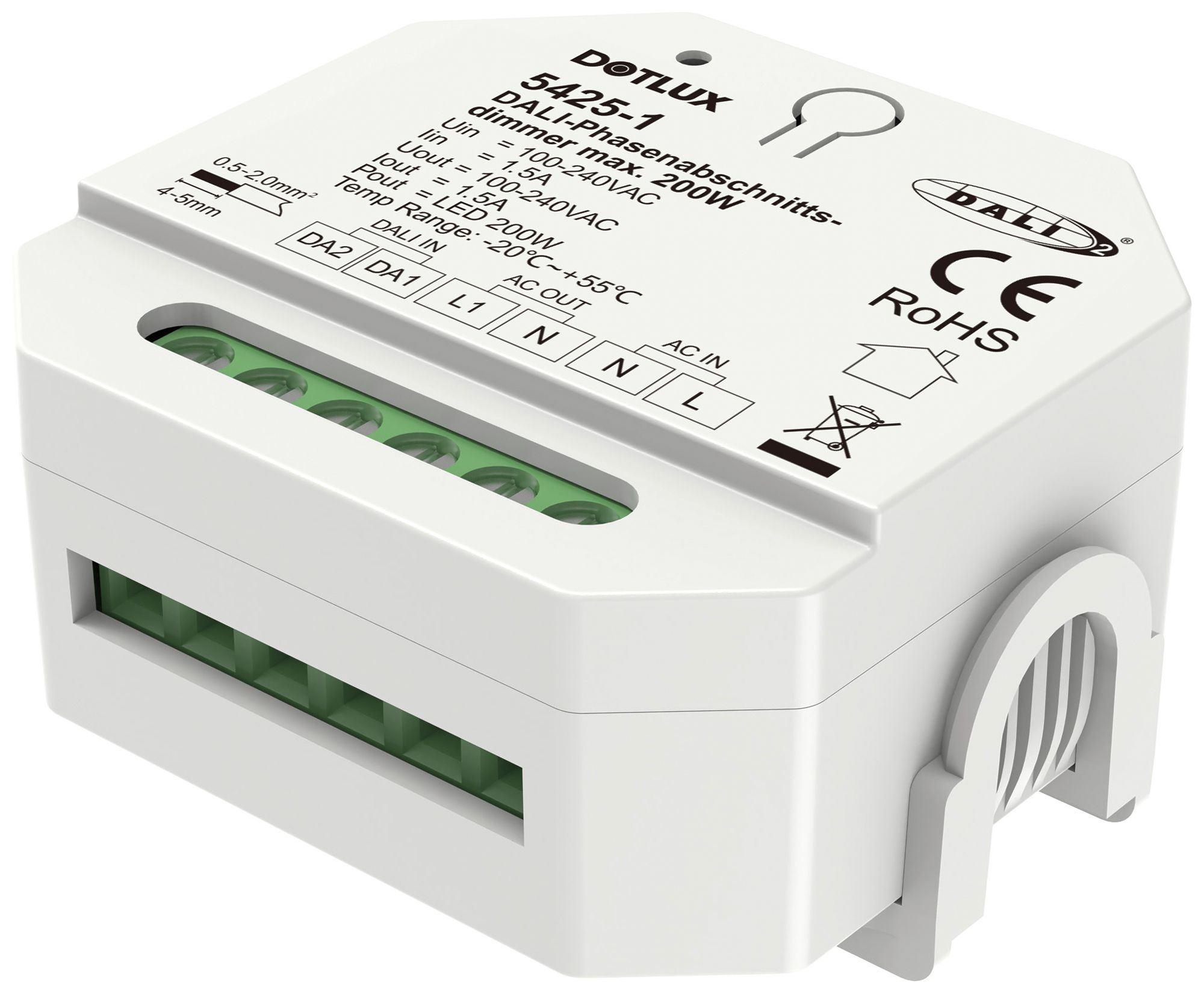 UP-Dimmer DOTLUX 100…240V 1.5A 200W DALI IP20 Kunststoffgehäuse
