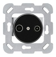 Einsatz zu UP-Antennendose basico TV-R 23dB Durchgangsdose mit Platte schwarz