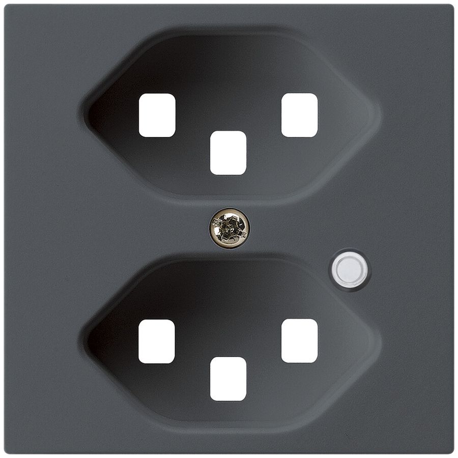 Piastra frontale per presa Hager kallysto 2×T23 illuminato H antracite